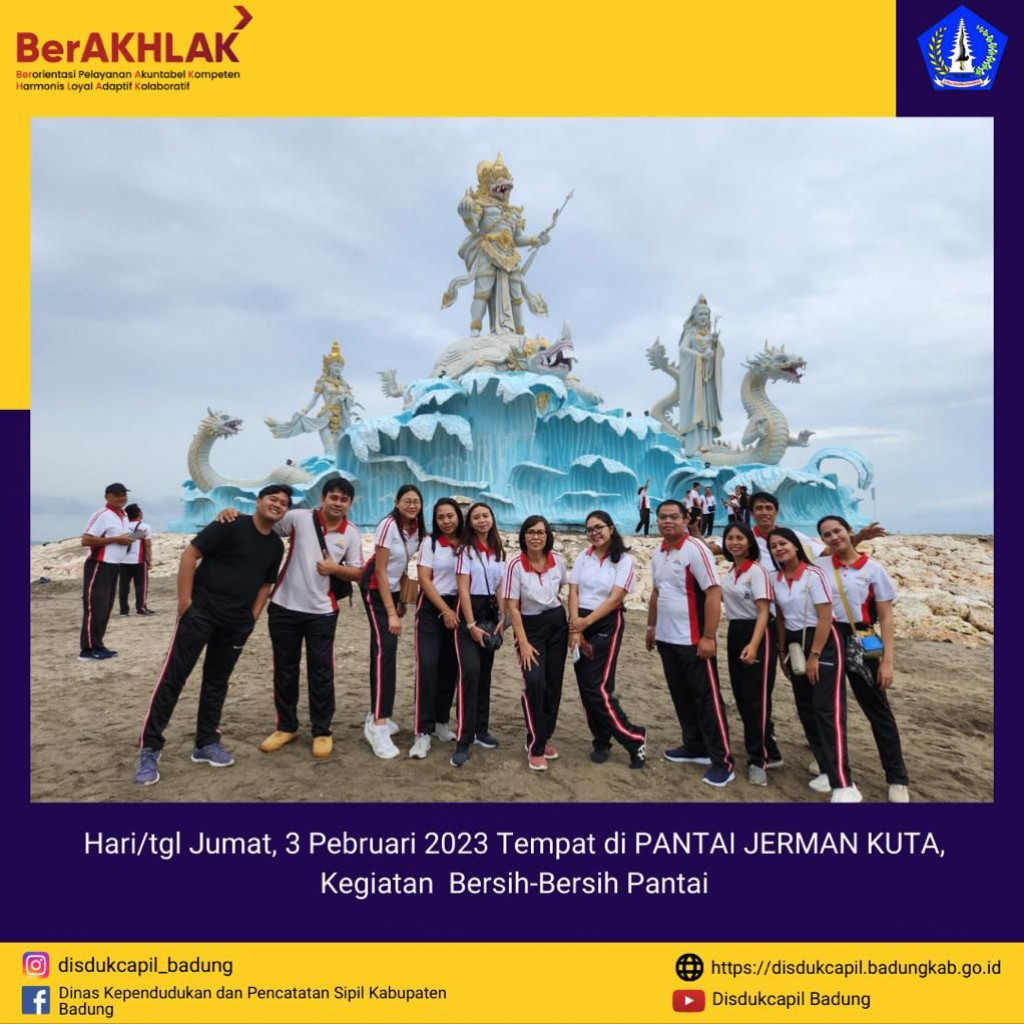 Jumat, 3 Pebruari 2023 Tempat di PANTAI JERMAN KUTA, Kegiatan Bersih-Bersih Pantai